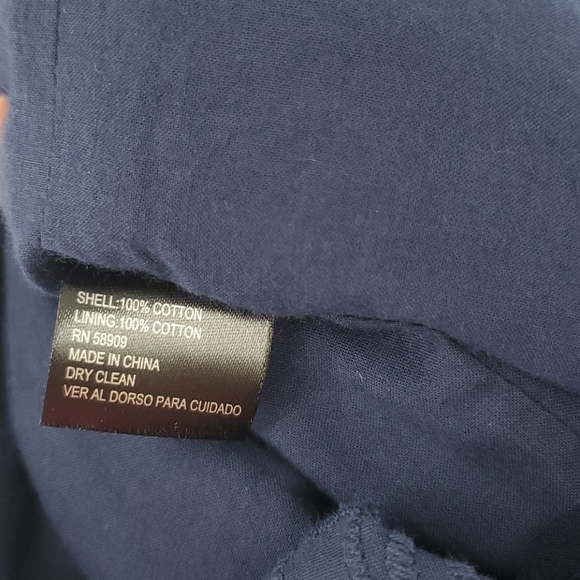 Cremieux Embroidered Pleated Navy Blue Jillian Figi Island Eyelet Short 8 Medium - Picture 8 of 8